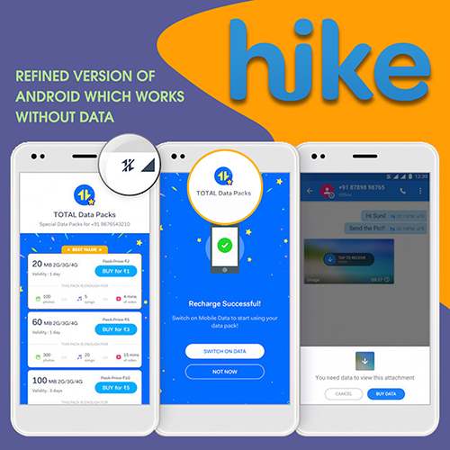 Hike introduces “Total” – a refined version of Android which works without data