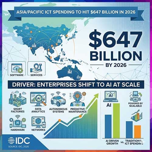 Asia Pacific ICT Spending to Hit $647 Billion in 2026 as Enterprises Shift to AI at Scale: IDC
