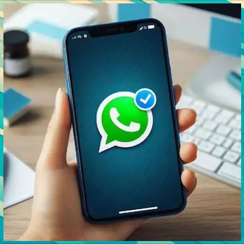 WhatsAppâ€™s green verification badge replaced with a blue one
