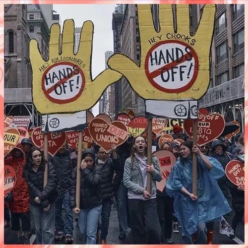Thousands rally under Hands Off to oppose Trump and Musk policies