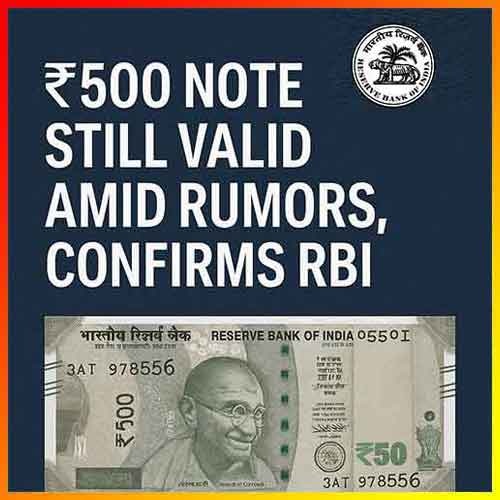 ₹500 Note Still Valid Amid Rumors, Confirms RBI