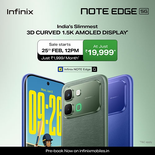 Infinix Launches NOTE Edge with Flagship Display, Dimensity 7100 and Long-Lasting Battery