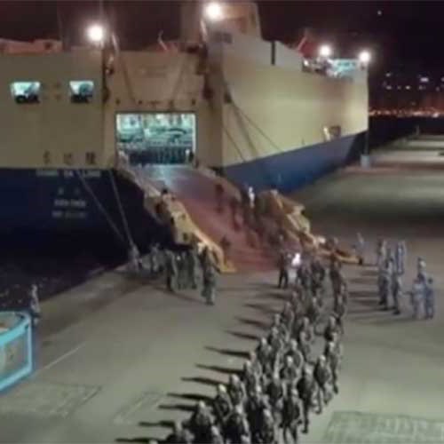 China Unloads Troops & Cargo Into Hong Kong