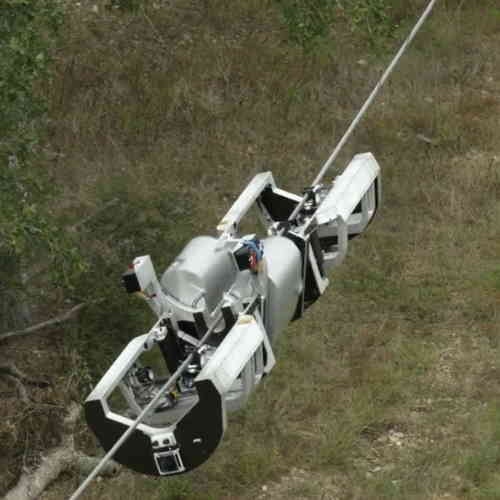 Robot created by Facebook to wrap fibre cables on power lines