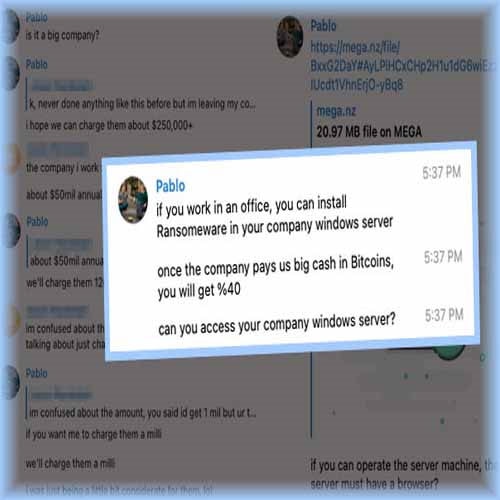 Cybercrime group asking insiders for help in planting Ransomware