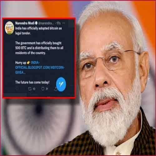 PM's Twitter Handle Compromised with malicious tweets