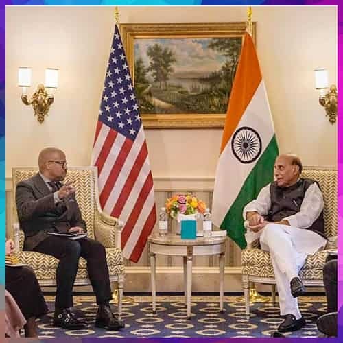Rajnath Singh meets with aerospace giants Boeing and Raytheon executives during his US visit