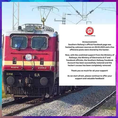 Southern Railway's official Facebook account hacked
