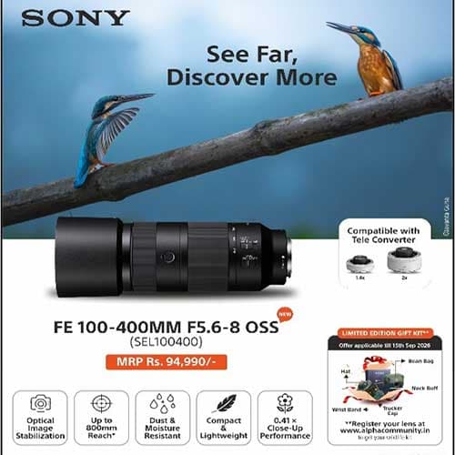 Sony India launches FE 100-400mm F5.6-8 OSS full-frame lens