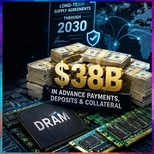 DRAM Suppliers Gain Massive Leverage With $38B Deposits, But Power May Fade by 2029