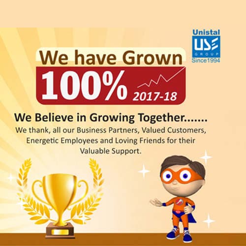 Unistal achieves over 100% Revenue Growth in FY 17-18