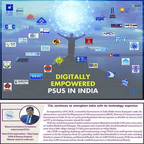 TCIL continues to strengthen India with its technology expertise Telecommunications Consultants India Limited (TCIL)
