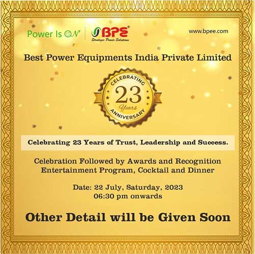 Best Power Equipments celebrates its 23rd Anniversary