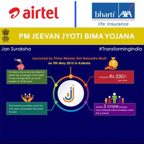 Airtel Payments Bank and Bharti Axa Life Insurance offer  Pradhan Mantri Jeevan