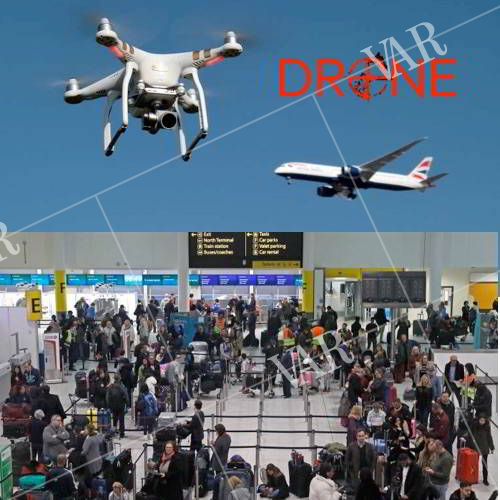 a drone attack at one of the gatwicks airport    thousands of passengers   above 2000 flights are in havoc