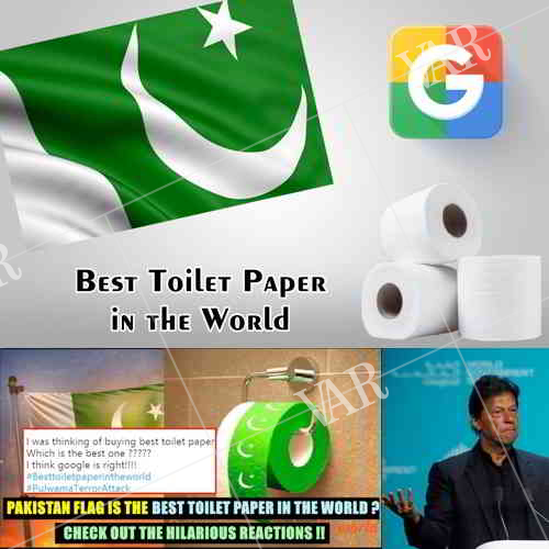 google showing on pakistan flag search results for best toilet paper in the world  after pulwama attack