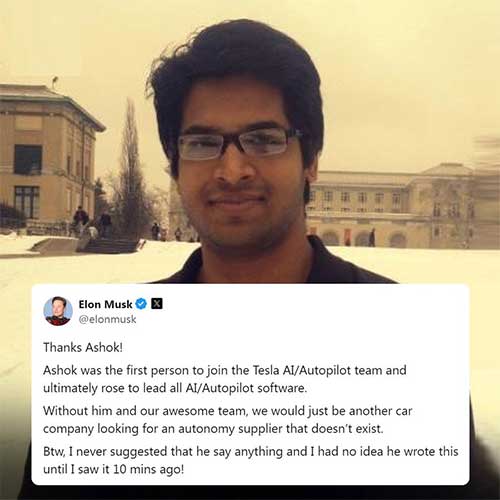 Elon Musk attributes the success of Tesla's AI to Ashok Elluswamy