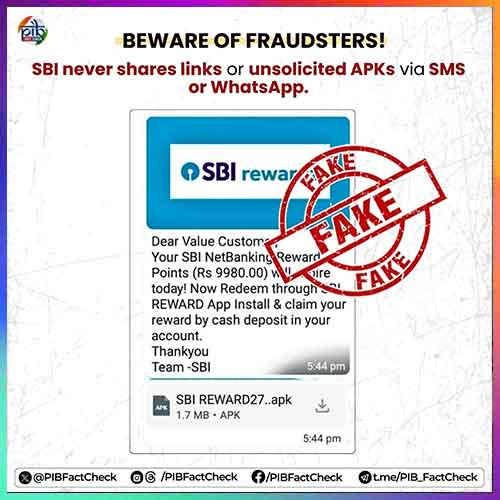 Govt warns SBI users against fraudulent messages circulating online