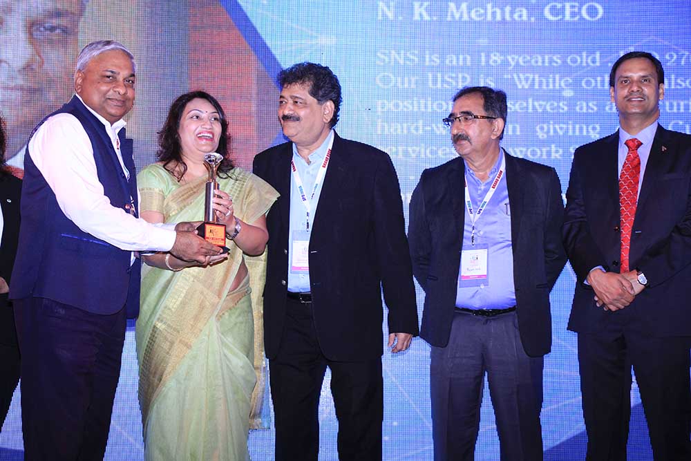 Secure Network Solutions India receiving the award for the Best Solution Partner at VAR Symposium - 17th Star Nite Awards 2018