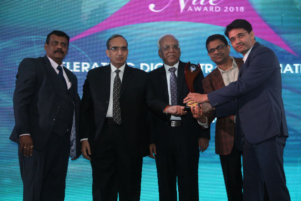 Check Point Software Technologies receiving the award for Best Data Security Company at 17th Star Nite Awards 2018