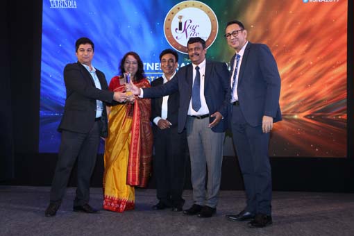 The Best NoteBook -SME Award goes to  Lenovo India Pvt Ltd. being given away by Mr. Rajesh Aggarwal, D.G- Training, Ministry of Skill Development, Gov