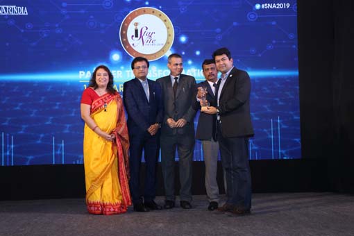 The BEST A3 BRAND Award goes to HP INC being given away by Dr. Harold D’costa, CEO- Intelligent Quotient Security System, Mr. Vipul Anand, CIO- Hindwa