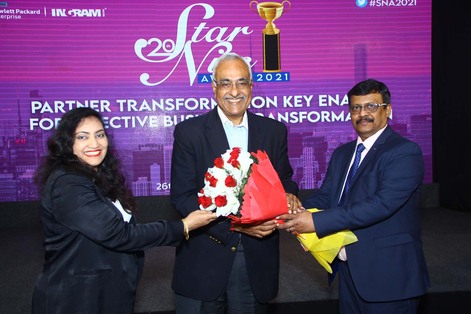 Welcoming Mr. Manoj Chugh- President Group Public Affairs & Member -Group Executive Board- Mahindra & Mahindra Ltd at 20th Star Nite Awards 2021