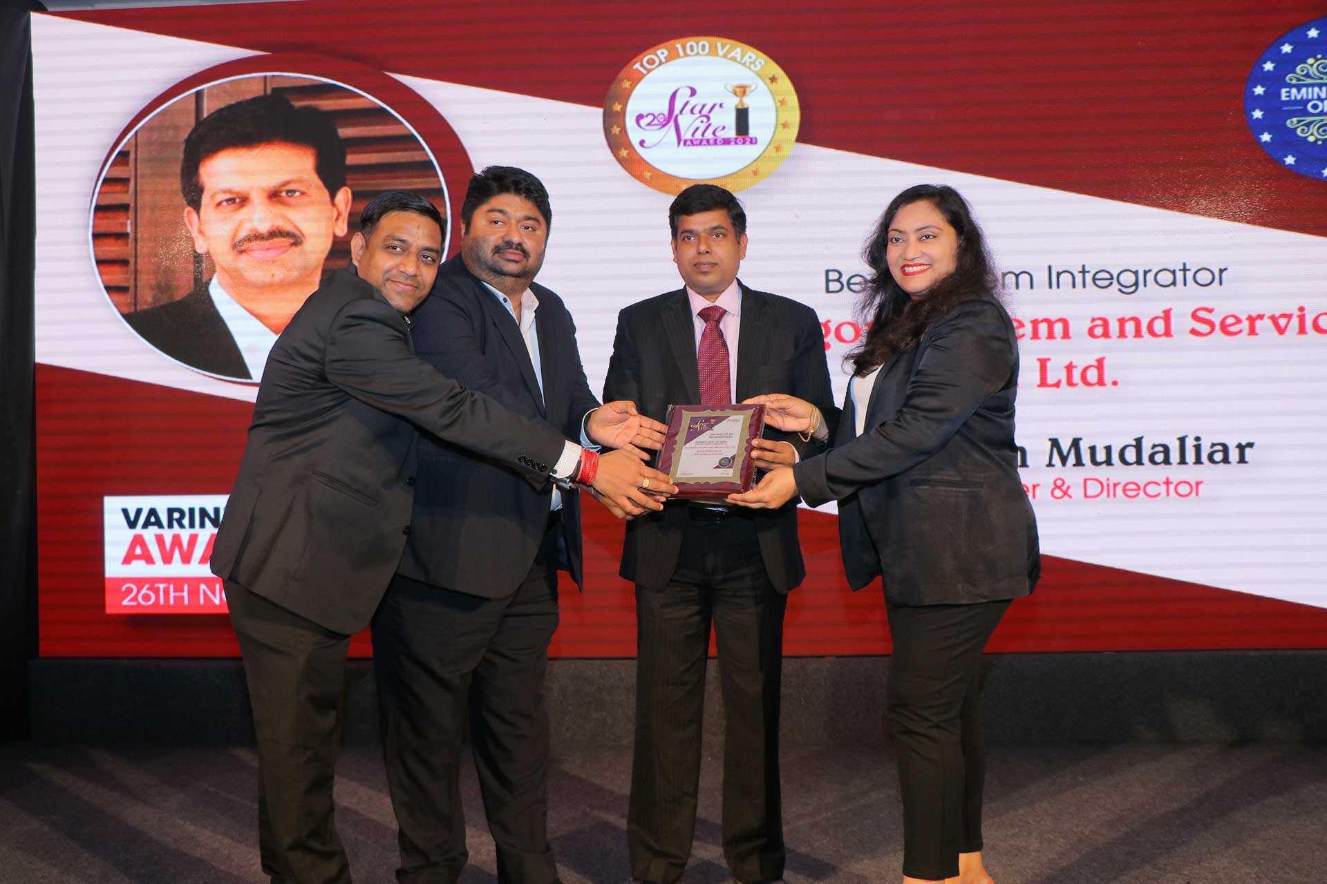 Best System Integrator Award goes to Pentagon System and Services Pvt Ltd at 20th Star Nite Awards 2021