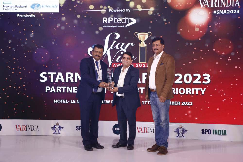 Representative receiving the CMO award on behalf of Prasenjit Roy, Sr. Executive Vice President & CMO- NTT Global Datacentres India