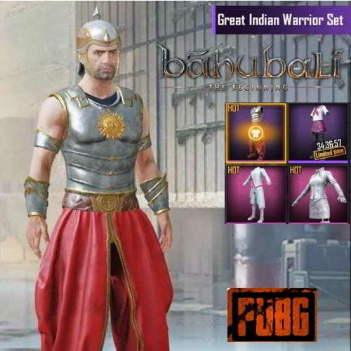 PUBG Mobile is launched with a Baahubali-Inspired  Great Indian Warrior  Outfit   For Limited Time Available with Discount