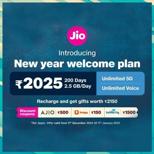 Jio comes up with a 200-day plan with unlimited 5G at Rs 2025 Jio comes up with a 200-day plan with unlimited 5G at Rs 2025