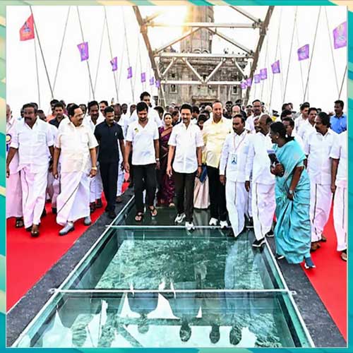 India’s first glass bridge over sea inaugurated in Tamil Nadu India’s first glass bridge over sea inaugurated in Tamil Nadu