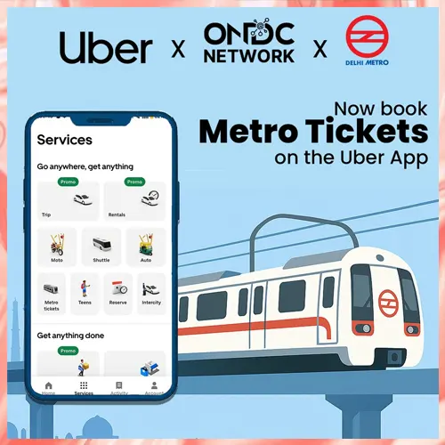 Uber App Now Lets You Book Delhi Metro Tickets, Expands Digital Transit with ONDC Uber App Now Lets You Book Delhi Metro Tickets, Expands Digital Transit with ONDC