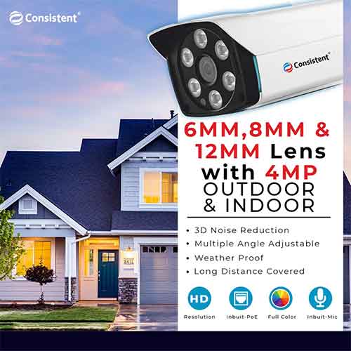 Consistent launches 4MP IP Bullet Cameras with multi-lens options for enhanced surveillance
