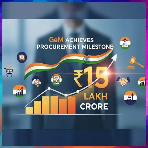 GeM Achieves ₹15 Lakh Crore Milestone in Cumulative GMV GeM Achieves ₹15 Lakh Crore Milestone in Cumulative GMV