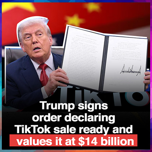Trump signs order advancing $14 billion TikTok sale to address national security concerns Trump signs order advancing $14 billion TikTok sale to address national security concerns