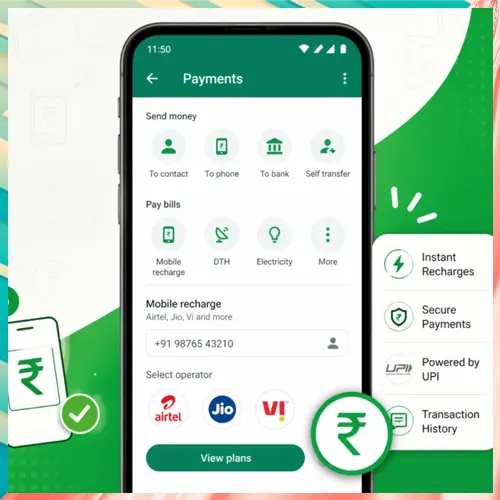 WhatsApp rolls out in-app mobile recharge feature in India