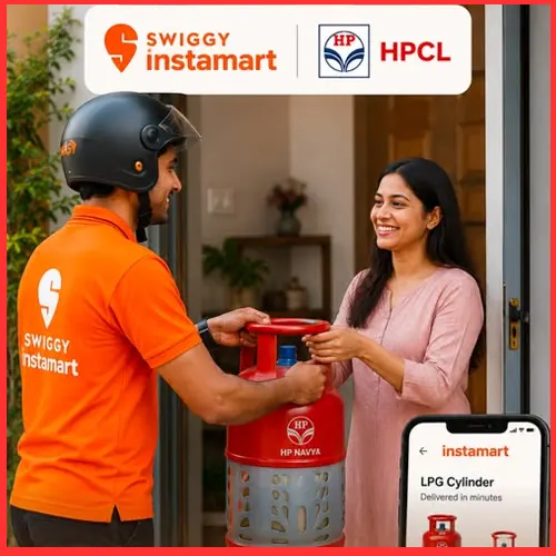 Swiggy Instamart and HPCL Offer On-Demand Doorstep LPG Gas Cylinder Delivery Within One hour