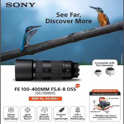 Sony India launches FE 100-400mm F5.6-8 OSS full-frame lens