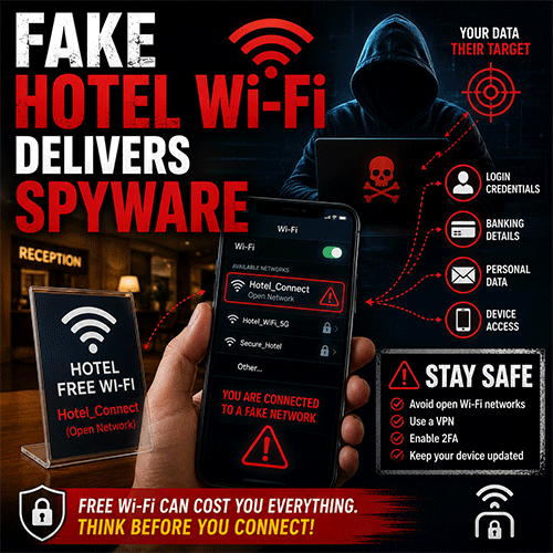 Fake Hotel Wi-Fi Delivers Spywarec
