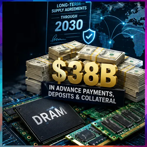 DRAM Suppliers Gain Massive Leverage With $38B Deposits, But Power May Fade by 2029