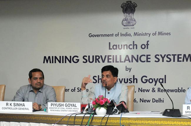 Piyush Goyal launches Mining Surveillance System (MSS) to curb illegal mining Piyush Goyal launches Mining Surveillance System (MSS) to curb illegal mining