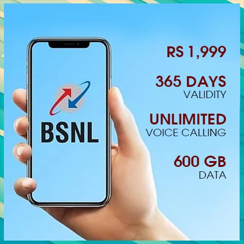 BSNL comes up with new plan with 365 days validity, unlimited voice calling and 600 GB data for Rs 1,999 BSNL comes up with new plan with 365 days validity, unlimited voice calling and 600 GB data for Rs 1,999