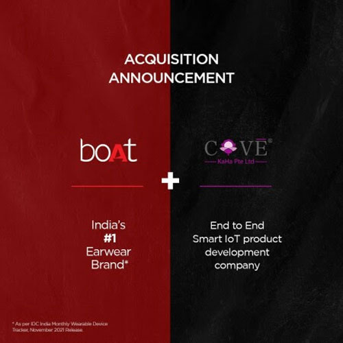 Singapore based KaHa Pte Limited acquired by Imagine Marketing (boAt) to create next-generation IoT enabled wearable products and ecosystem Singapore based KaHa Pte Limited acquired by Imagine Marketing (boAt) to create next-generation IoT enabled wearable products and ecosystem
