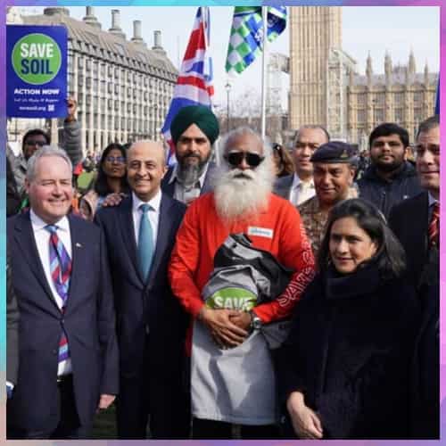 Sadhguru begins his 30,000 km bike tour from London as part of Save Soil campaign