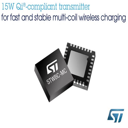 STMicroelectronics unveils STWBC-MC – a wireless battery-charger transmitter
