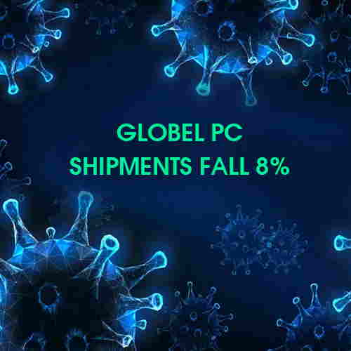 Demand surges but PC shipments fall 8% due to a supply chain hit by COVID-19