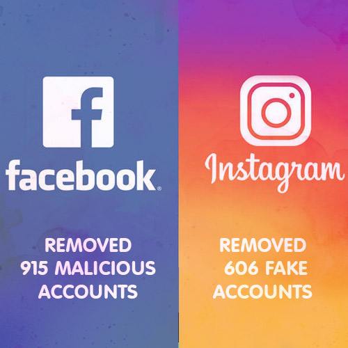 Facebook eradicates 915 malicious accounts and 606 fake accounts from Instagram