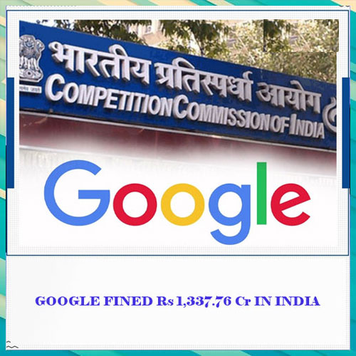 Google fined Rs 1,337.76 Cr for anti-competitive practices