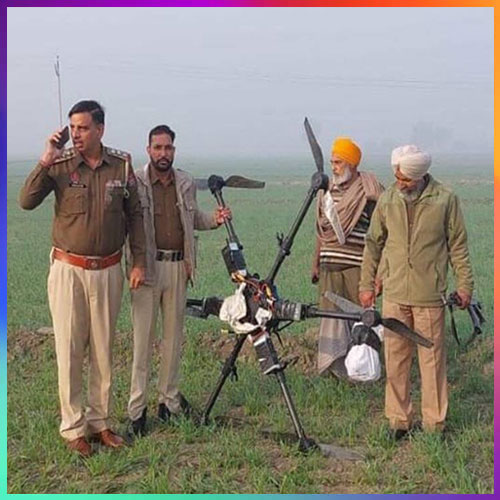 Punjab police seizes drone with 5 kg heroin at Indo-Pak border